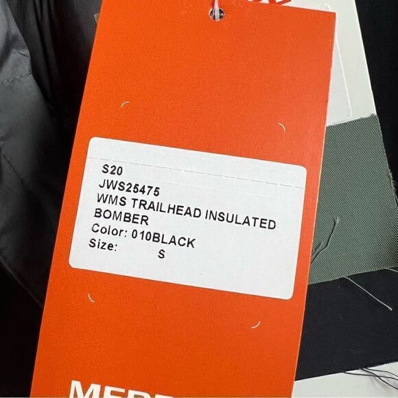 Merrell NWT Trailhead Insulated Reversible Bomber Jacket Size Small Black Grey - Picture 13 of 15